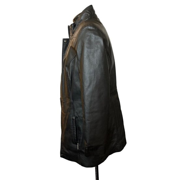 Croft & Barrow Leather Jacket Black Women Medium Zip-in Quilted Lining - Picture 5 of 11